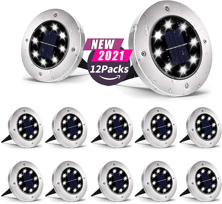 

Solar Lamps 12Pack Powered Ground Light Waterproof Garden Pathway Deck Lights With 8/12/16/20 LEDs Lamp For Yard Driveway Lawn