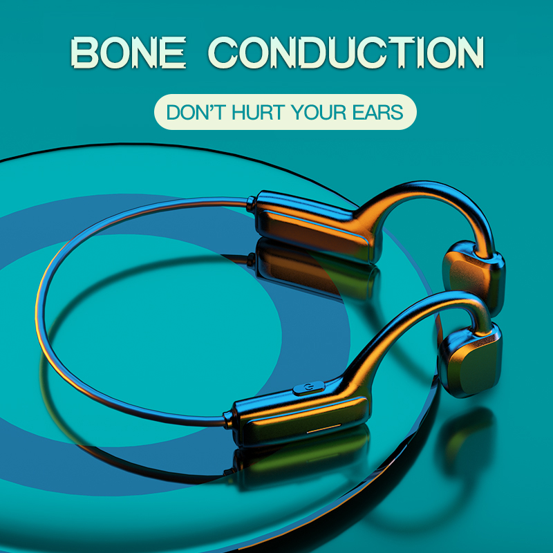 

G1 Wireless Headphone Bone Conduction Bluetooth Earphone Sports TWS Headset Waterproof HiFi Neckband Earphones Noice Cancelling for Phone Game, Black