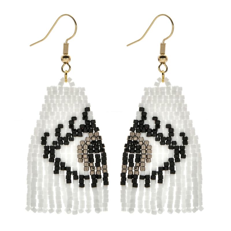 Fashion Cute Handmade Eye Satement Earrings Woven Long Tassel Stud For Women Miyuki Beads Boho Style Dangle & Chandelier-image-697488214