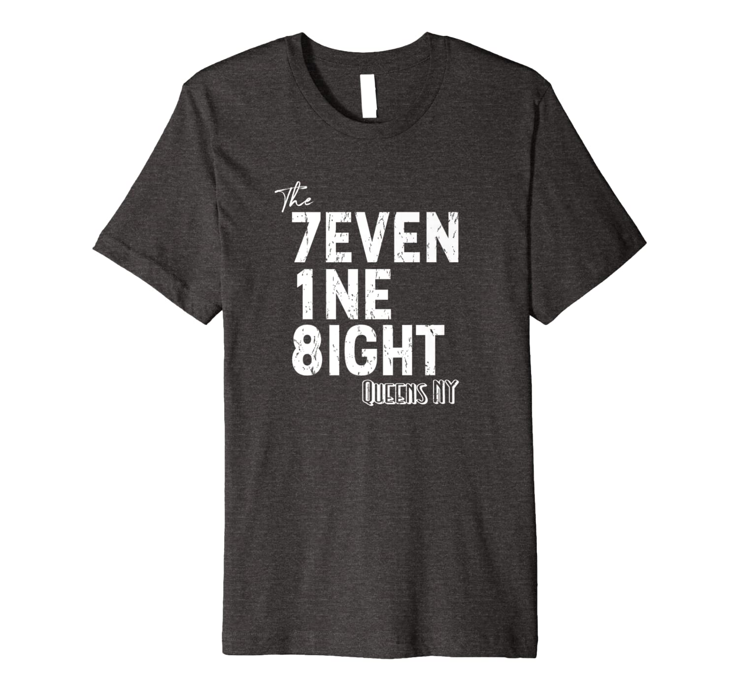

The 718 Queens New York NY Area Code Family Love T-Shirt, White;black