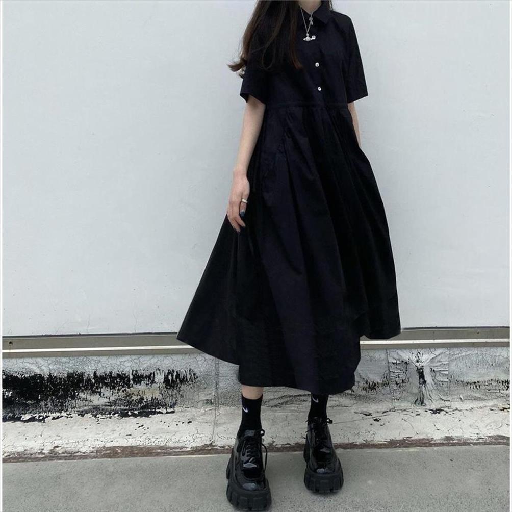 

street japanese lolita spring autumn women dress long midi kawaii vintage black chic xxl, Black;gray