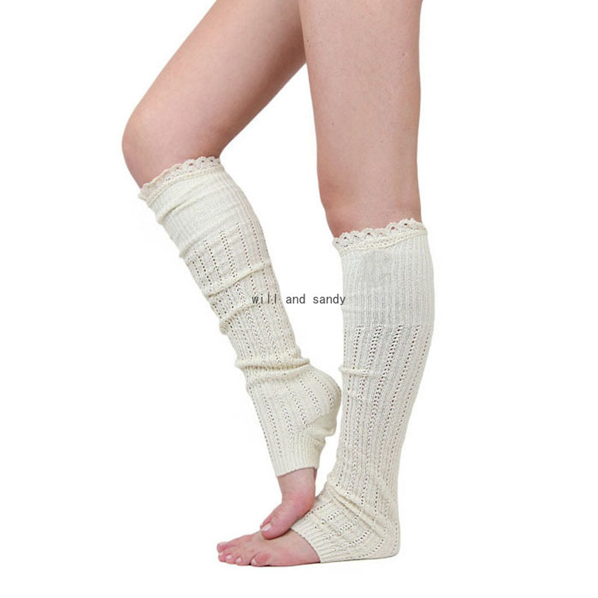

Knit Knee High Anklet Leg Warmers Socks Boot Cuffs Toppers Leggings Women Girls Autumn Winter Loose Stockings Fashion Black Will and Sandy, As show