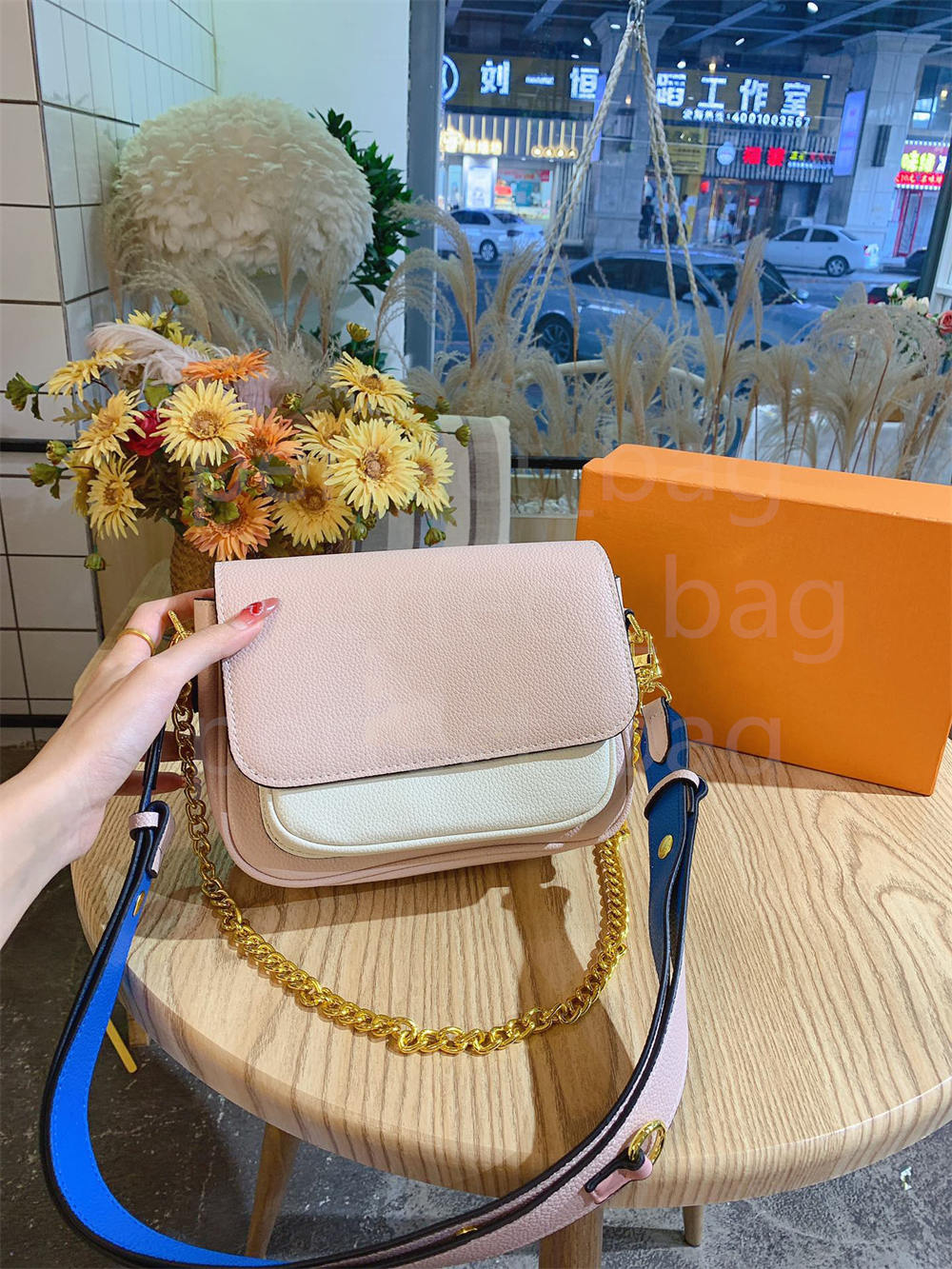 

Fashion luxury lady shoulder bag chain clash colors wallet handbag, Don't pay