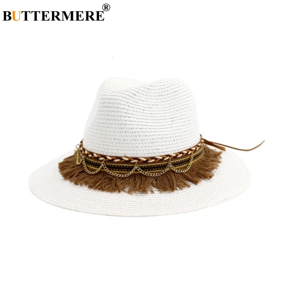 

Tassel BUTTERMERE Women Black Cap Sun Beach Hat Vintage Ladies For Summer 2021 New Ariival Women's Straw Hats, Blue;gray