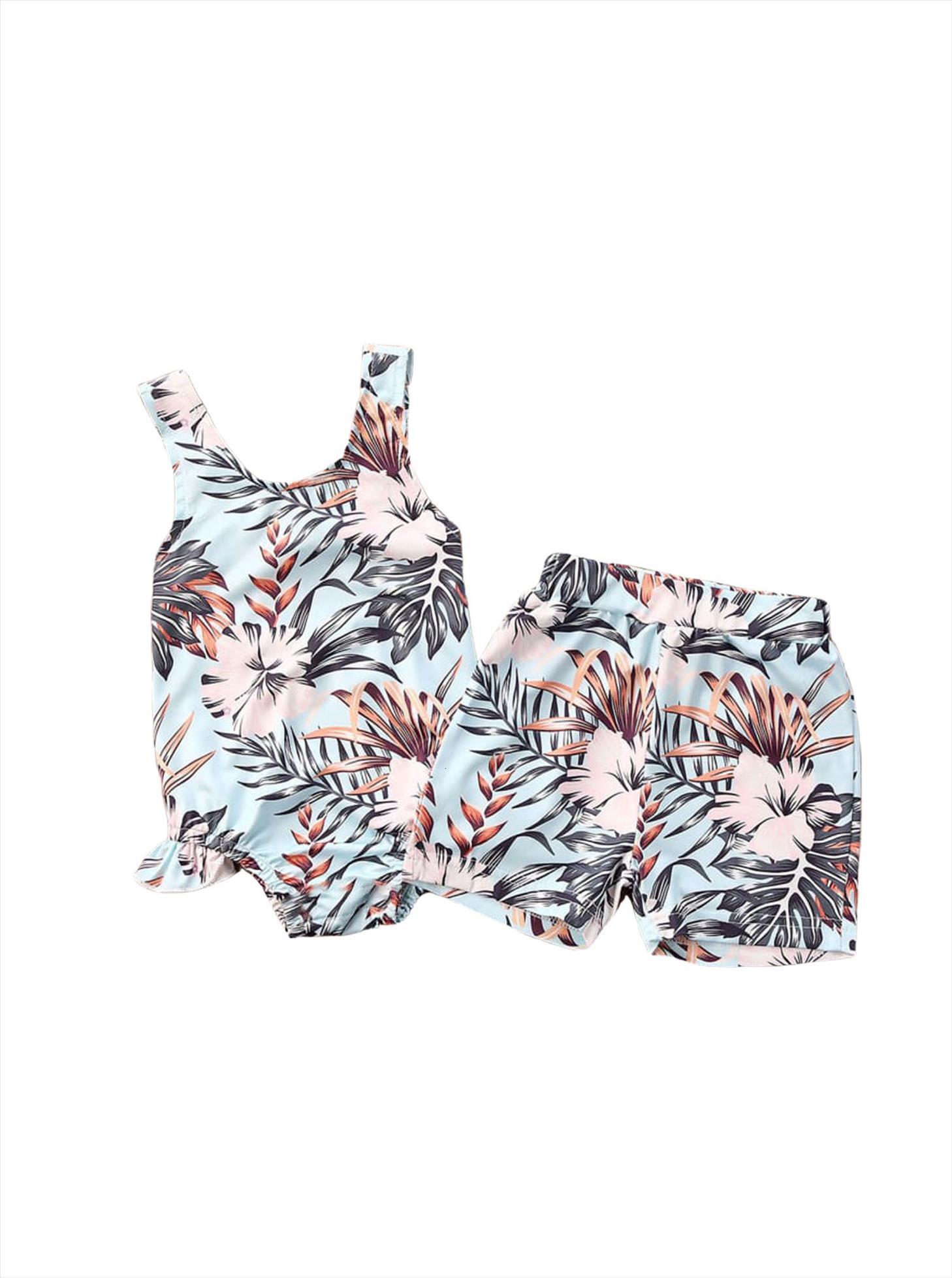

0 24m newborn baby boys girls floral print swimsuit swimwear swimming bikini one piecebodysuit swimwears, White