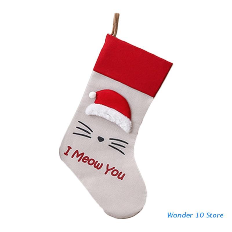 

Christmas Decorations Pet Dog Cat Stockings Big 18" Xmas Holiday Hanging Socks Treat Bag For Fireplace Tree Home Party Decoration