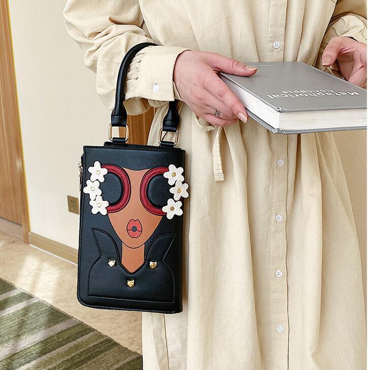 

Factory wholesale women handbag creative cartoon womens messenger bag street fashion handsome sunglasses girl handbags fashions leather bags