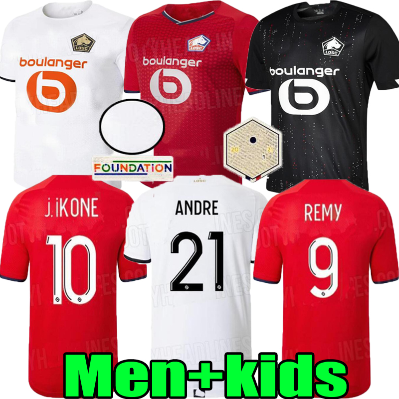 

2021 2022 LOSC Lille soccer jersey home DAVID FONTE BURAK BAMBA YAZICI football shirts 20 21 22 JIKONE R.SANCHES T.WEAH L.ARAUJO Kids Kit fans player version top, 2021 home player