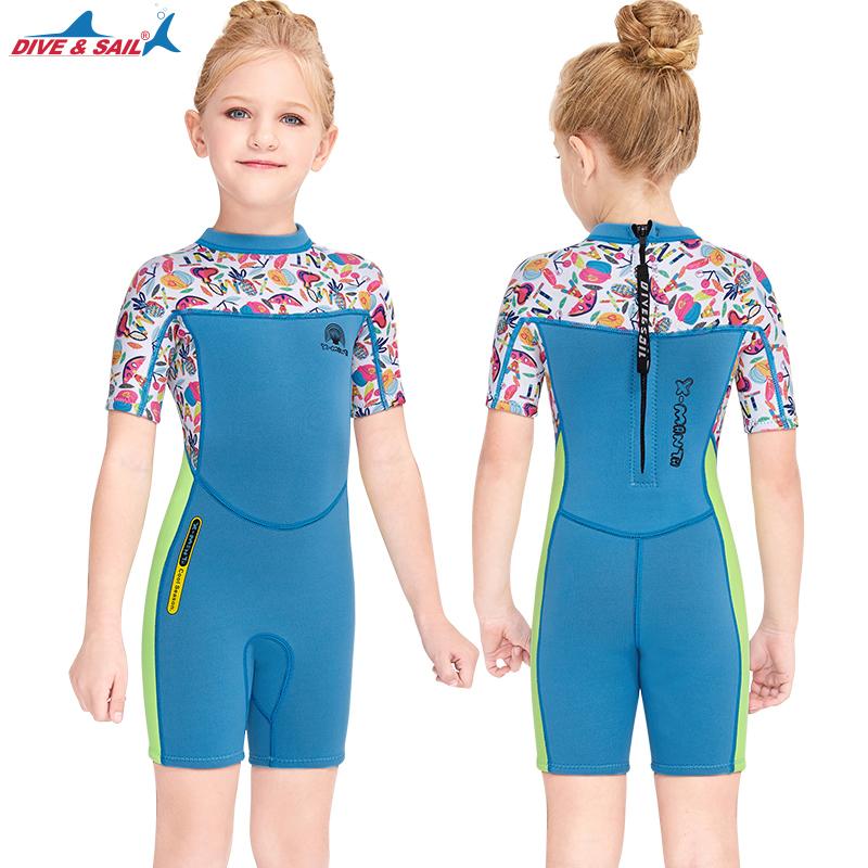 

Wetsuit Kids Shorty Neoprene Thermal Diving Swimsuit 2.5MM For Girls Boys Youth Teen Toddler One Piece Rash Guard UPF 50+ One-Piece Suits