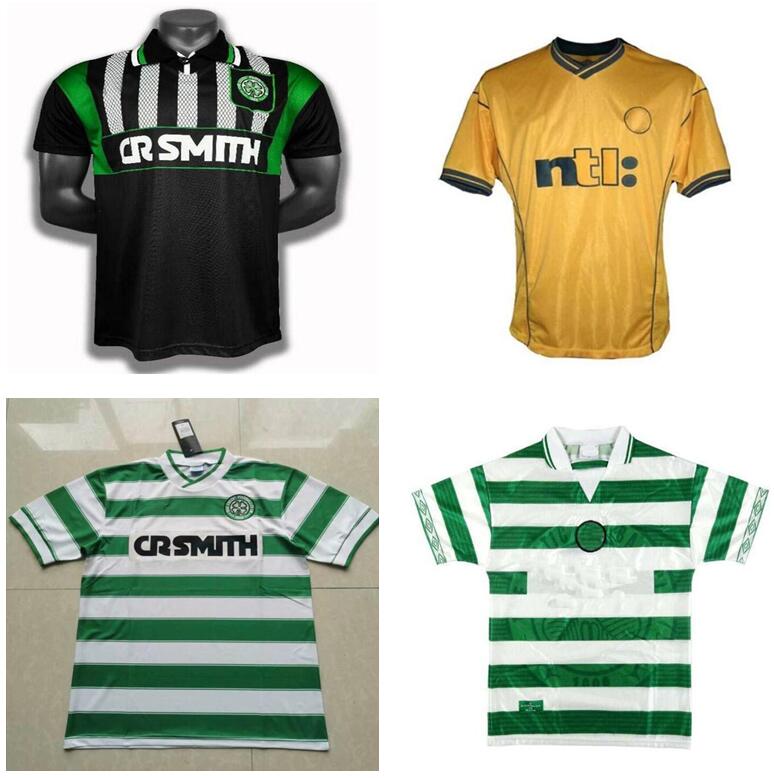 

retro 1991 1992 1995 1997 1998 1999 Glasgow Celtic soccer jerseys 95 97 99 LARSSON NAKAMURA KEANE 91 92 Celtic yellow Sutton football shirts, White