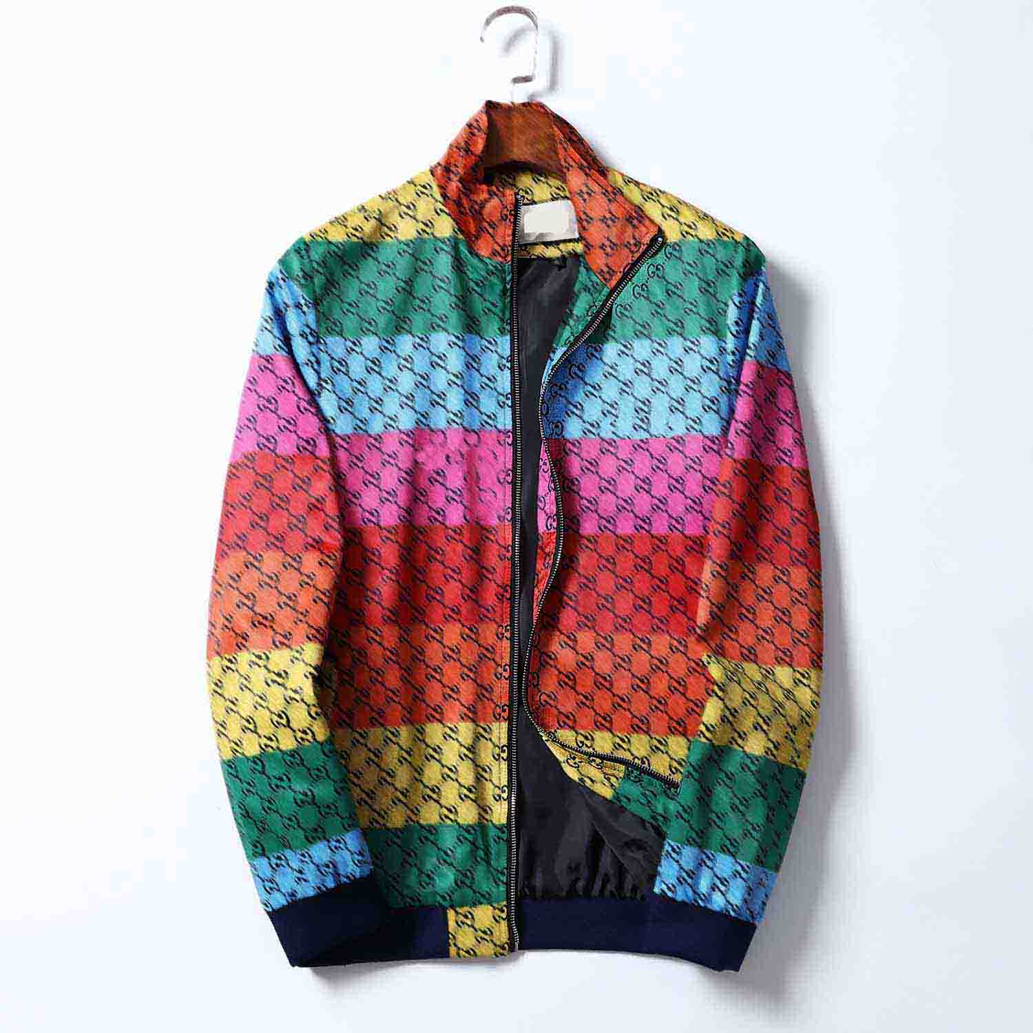 

2020SS Spring autumn half zipper casual Men's Jackets Solid color European and American style with trend orange coat