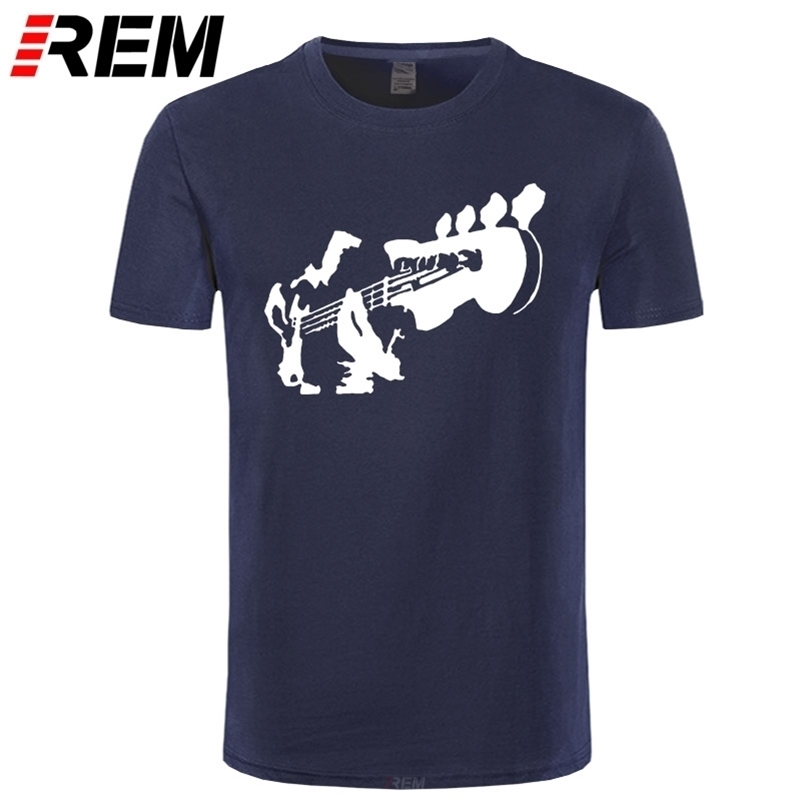

REM Mens BASS GUITAR BASS PLAYER HAND BASS MUSIC T Shirt Cotton Novelty 210324, Blue yellow