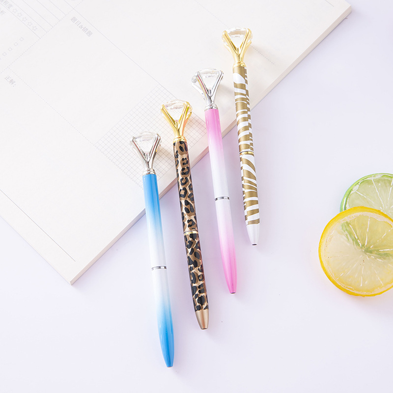 

Top Fashion Metal Ballpoint Pen With Large Crystal Glass Diamond luxury Creative School Office Supplies Christmas gifts Custom logo, Red