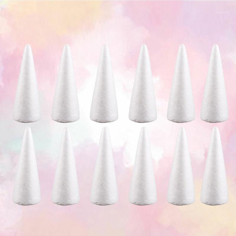 

Party Decoration 12pcs 15cm White DIY Cone Children Craft Accessories For Home Christmas(White)