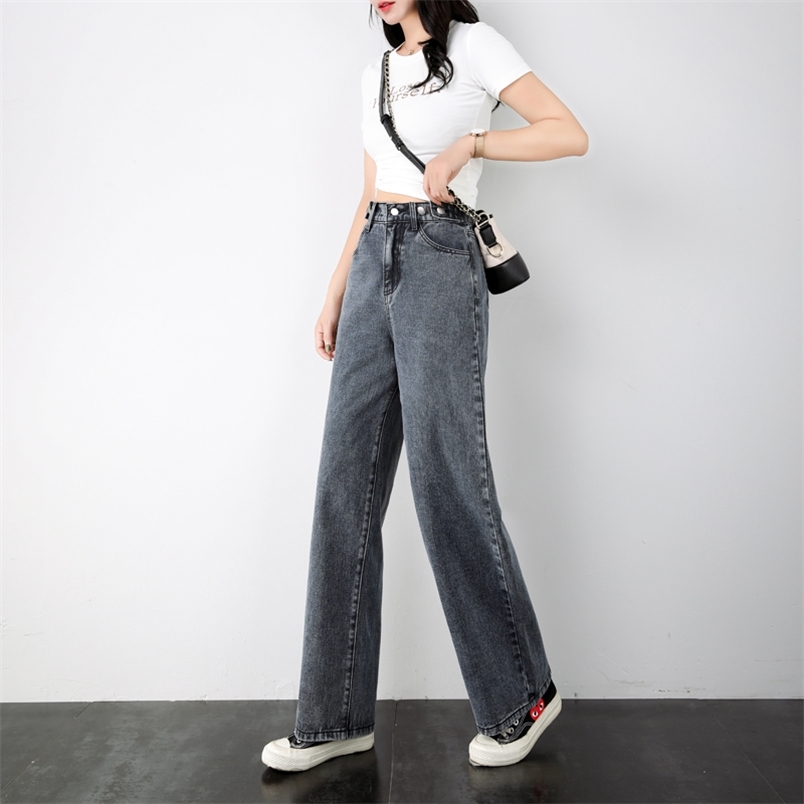 

Women Elastic High waist Flare jeans wide leg pants fashion Simple Female casual Denim mom trousers Large size 5XL 210708, Blue