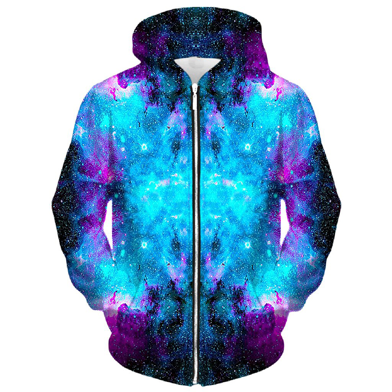 

Concert pattern men s Zip-up Hoodie visual impact party top punk goth round neck high quality sweatshirt hoodie, Black