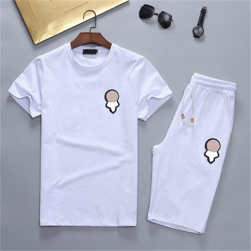 

Mens Designers Sets Outfits Sweatshirt Summer Jogging Suits New Fashion Pattern Print Tracksuits Men Short Sleeve Sportswear Jogger Suit TT, White