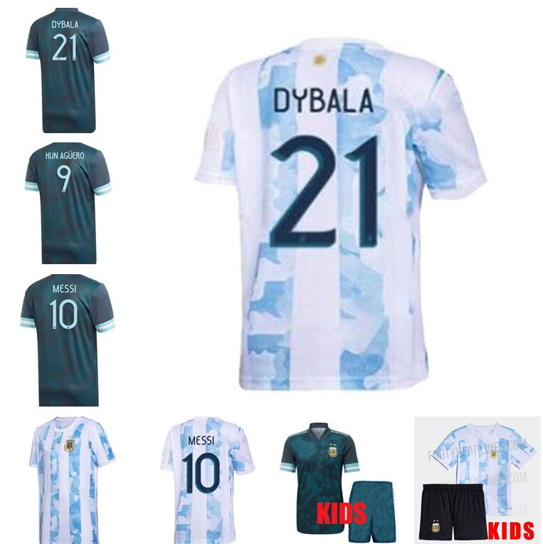 

Argentina soccer Jersey 2021 Copa america DI MARIA ICARDI MESSI DYBALA AGUERO MARADONA football shirt Men + Kids kit sets uniforms 20 21, Black;yellow
