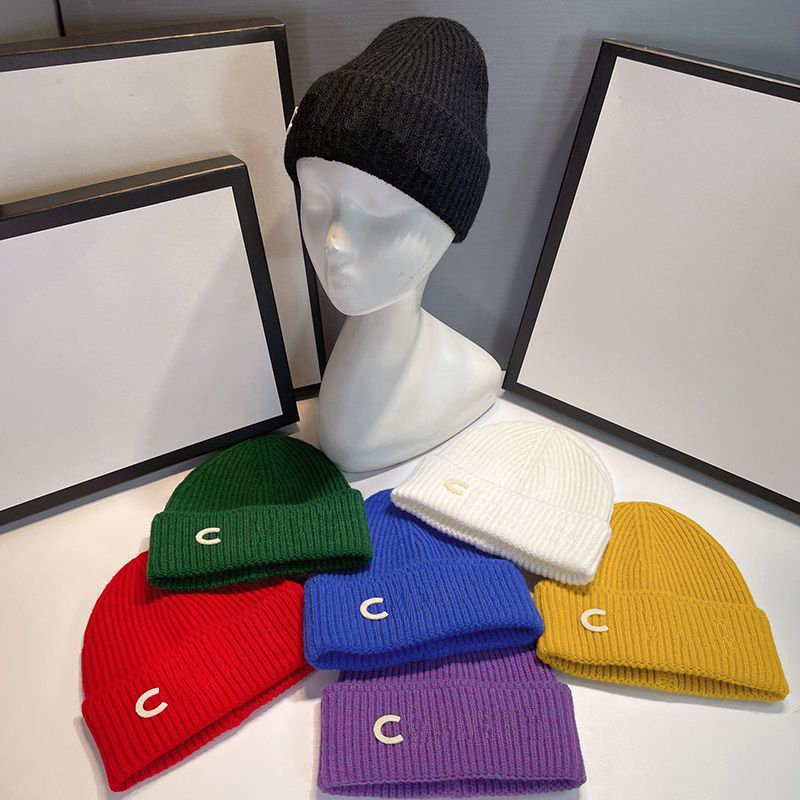 

Women Designer Beanie Cashmere Knitted Beanies For Men Fashion Classic Letter C Luxury Cap Brimless Hat Winter Caps yosisso, Blue;gray