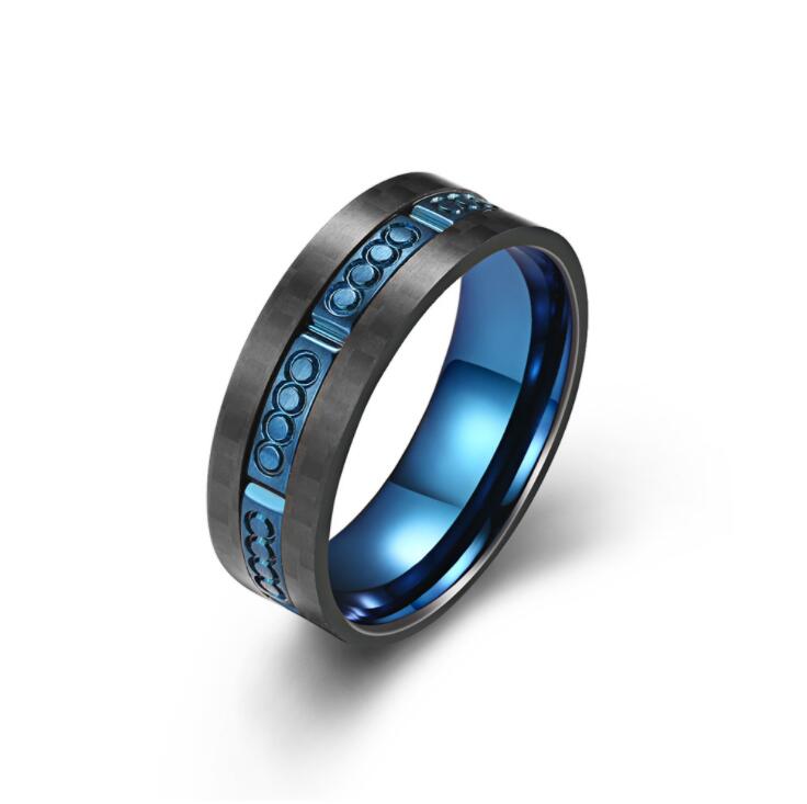 

Stainless steel antique black gold ring electroplated solid carbon fiber for men
