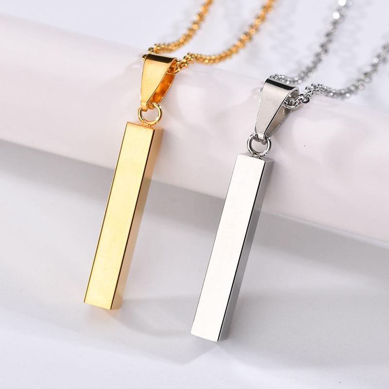 

Pendant Necklaces Hip-hop Sculpture Lettering Stainless Steel Necklace For Men Women Lovers Jewellery