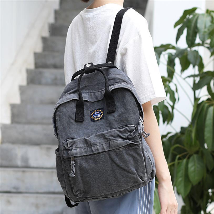 

backpack womens style korean canvas combination bag mens and student school satchel