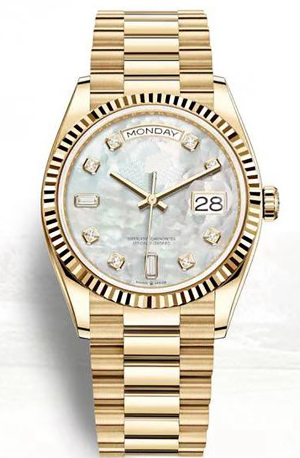 

News NClassic Watches Men Daydate Yellow Gold Silver Gradient Blue Green Automatic Mechanical Stainless Steel Sapphire Diamonds Watch, Make waterproof 50m