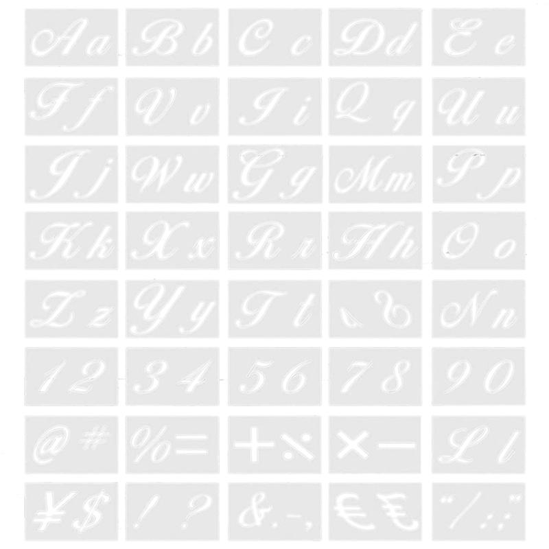 

Decorative Objects & Figurines -40PCS Art Letter Stencil Reusable Number Symbol Upper And Lowercase Letters Mold Set DIY Handicraft Spray Dr