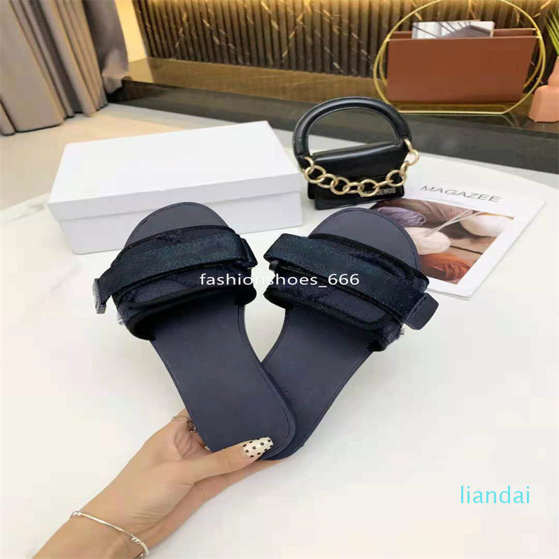 

2021 Paris Womens Slippers Scuffs Summer Sandals Beach Slide Slippers Girls Flip Flops Loafers Beautiful Embroidered, Khaki