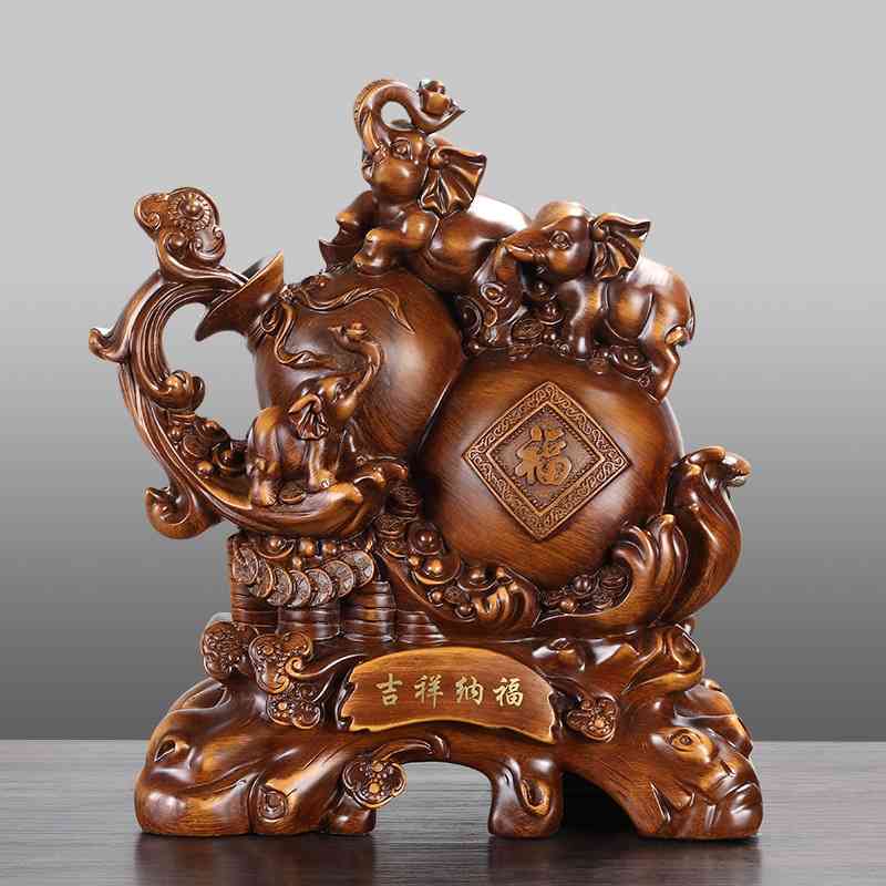 

Elephant gourd auspicious Nafu safe porch partition Chinese living room household ornaments