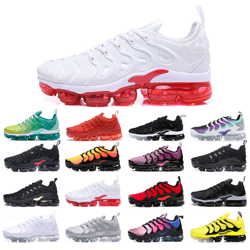 

Mens Running Shoes Womens Tn Plus Triple white Black Sunset Lemon Lime Red Shark Aurora Green Blue Fury Cool Grey Hyper Violet Bumblebee bred Grape Popular, Black volt