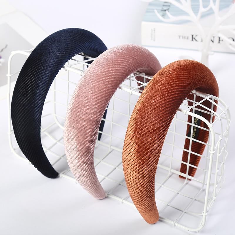 

Hair Clips & Barrettes Solid Color Cloth Headbands Broadside Fashion Thicken Wide Ties Bangs Holder Accessories For Women Girls EA, Golden;silver
