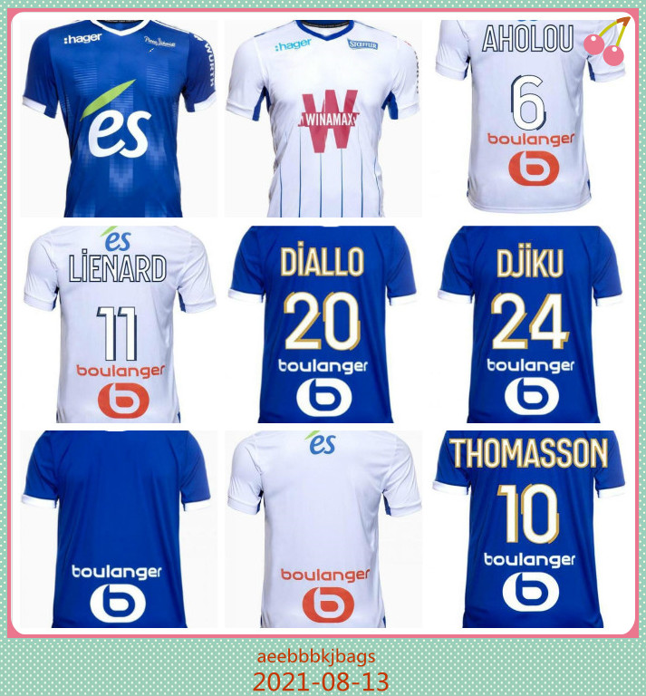 

21 22 Maillots RC STRASBOURG ALSACE Soccer Jerseys GAMEIRO 2021 2022 football shirts DJIKU THOMASSON kits LALA MOTHIBA SISSOKO jersey tops