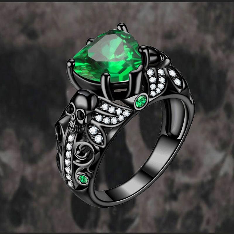 

Wedding Rings Skull Colour Crystal Zircon For Women Ring Jewelry Gift Drop
