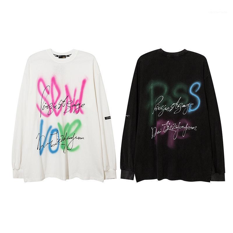 

Men's Hoodies & Sweatshirts 2021 Autumn Hip-hop Graffiti Printed Sweater Round Neck Loose Casual Long-sleeved Couple Street Wild Jacket Wome