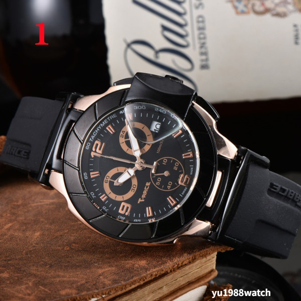 

2021 high quality luxury mens watches All Six-needle working series With calendar function Quartz watch 1853 TISS Brand Wristwatches Round Rubber belt Fashion Gift