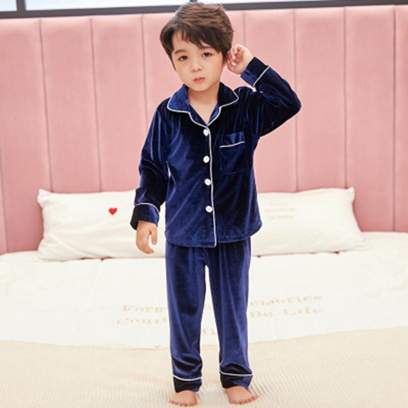 

Pajamas Year Boys Homewear Kids Christmas Coral Velvet Pyjamas Set For Girls Winter Warm Flannel Long Sleeved Sleepwear Suit, Blue;red
