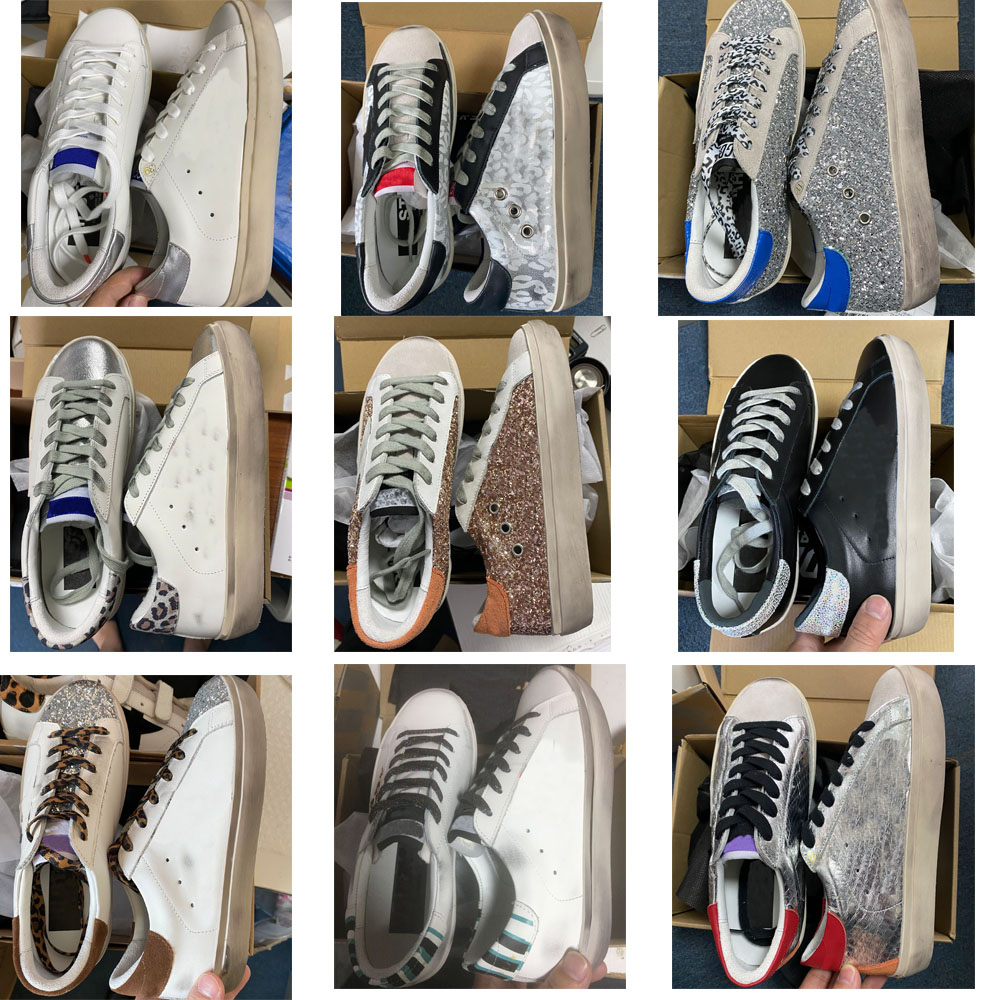

Golden Hi Star Casual Shoes Italy Deluxe Brand Sneakers With Sparkles Zebra White leather and suede Do-old Dirty Camo Designer Man Women, 27