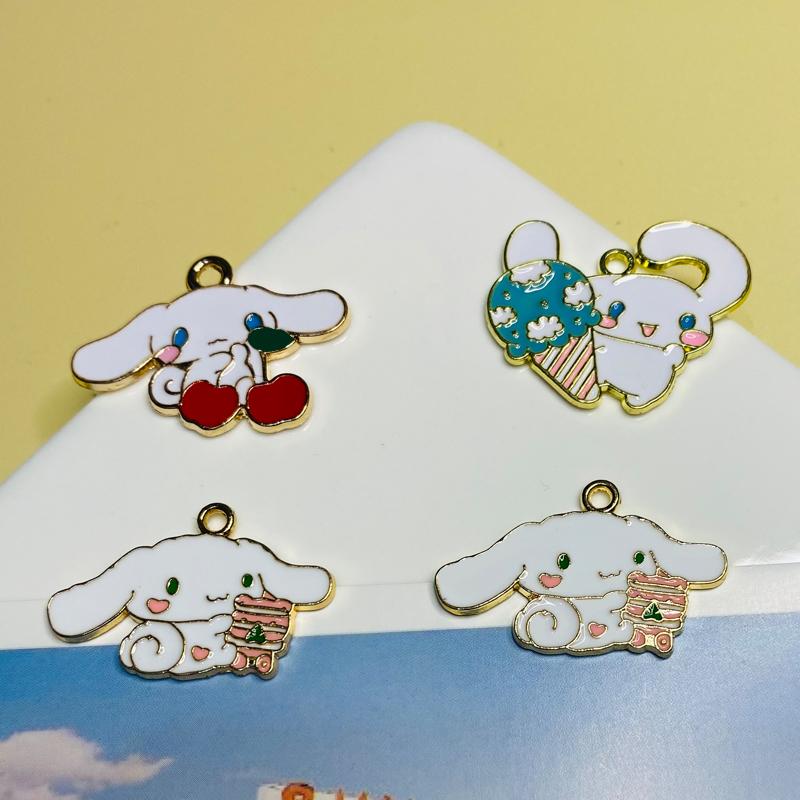 

Charms 10psc Cartoon Enamel Pendant Cute Cream Dog Charm Metal DIY Bracelet Earrings Jewelry Accessories, Bronze;silver