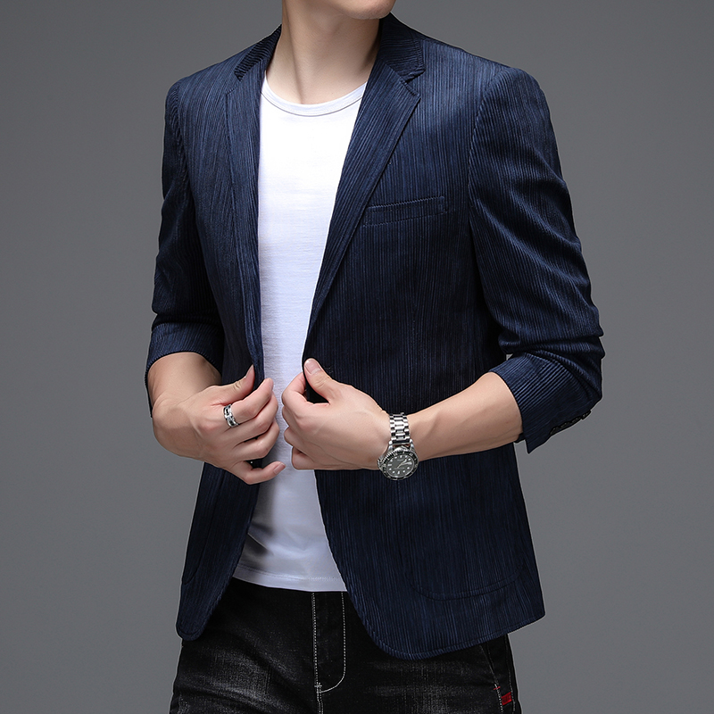 Autumn Men Suit Jackets Casual Solid Color Blazers Business Western Fit British Style Two Button Blouse Slim Jacket Men&#039;s Suits-image-723435327