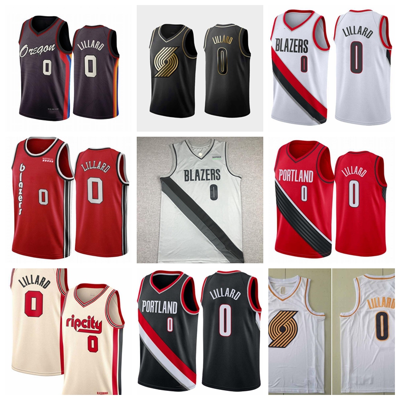 

Damian Lillard Portland Trail Blazers basketball jerseys;The swing man sewed and embroidered jersey, Black;red