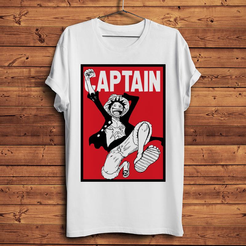 

Men's T-Shirts Pirate King Captain Luffy Funny Anime T Shirt Men White Short Sleeve Homme Casual Tshirt Unisex ONEPIECE Streetwear Tee, White;black