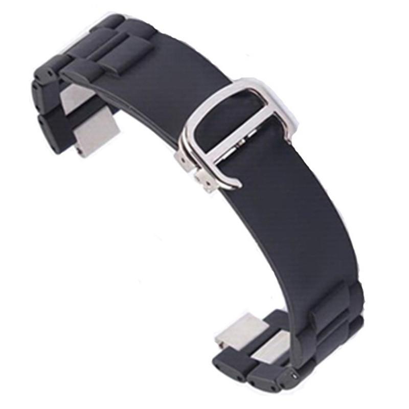 

Watch Bands Quality Silicone Watchband 10mm Black Waterproof Strap For Car 21 Chronoscaph & Autoscaph DIY Replace