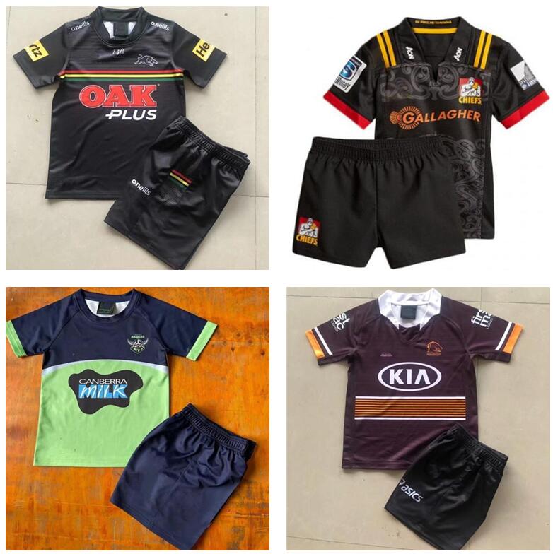 

WESTS TIGERS Kids Rugby Jersey Brisbane Broncos nrl league Penrith Panthers CANBERRA Assaulter child jerseys shirts Size: 16-26ff, Black