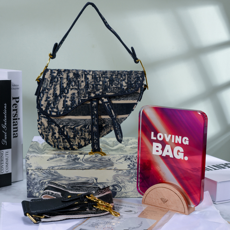 

Classic Designer Handbags Shoulder Bags Oblique Canvas Embroidery Leather old flower Women Tote saddle bag lady Fashion Banquet Cowboy Blue