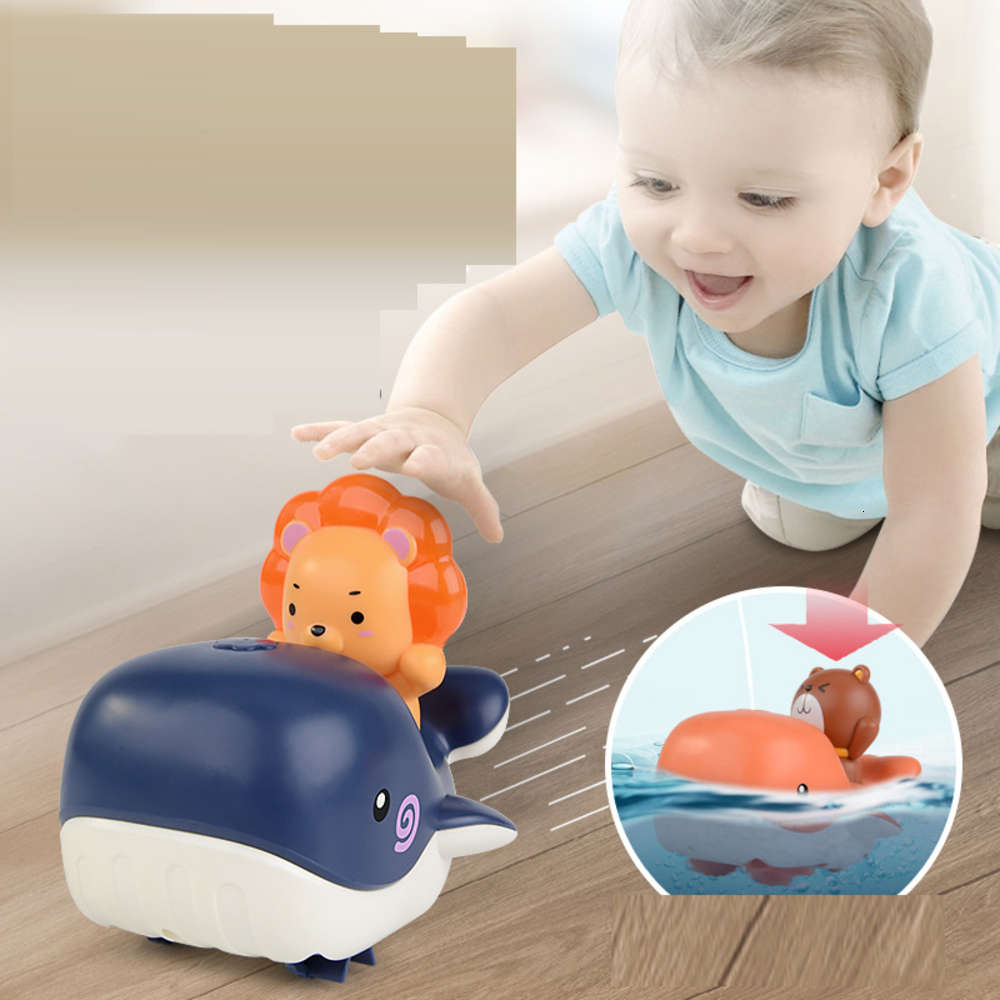 

Amphibious whale lion chain play toy children shower spray CPC