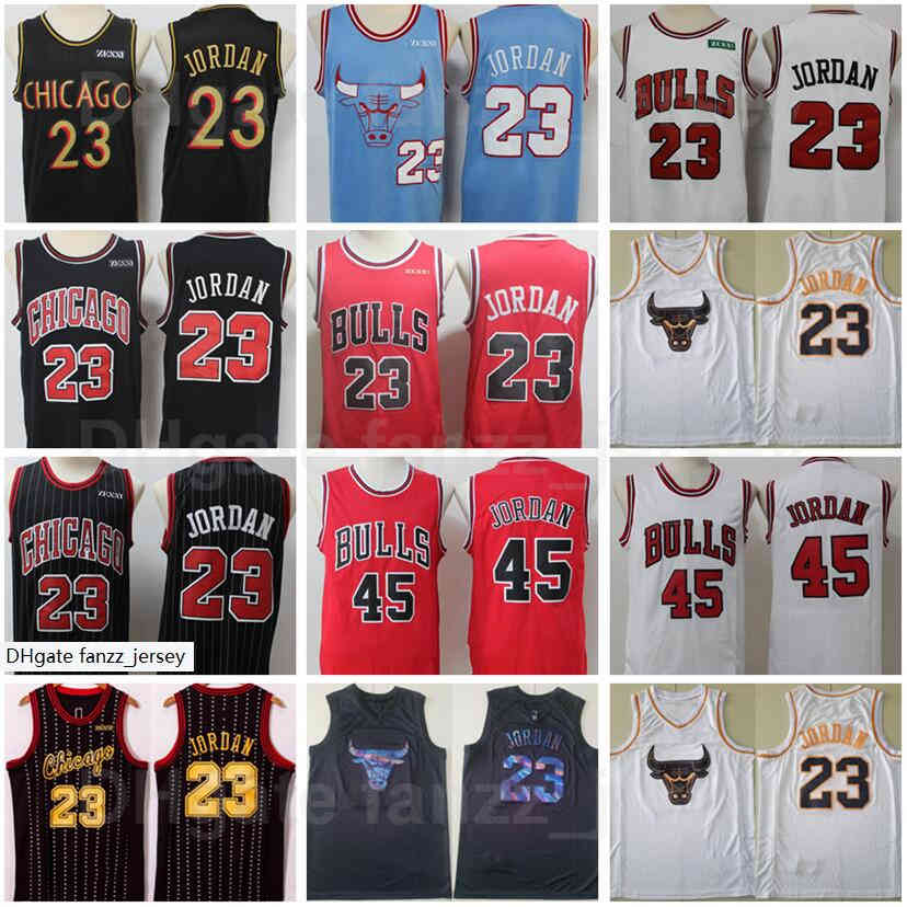 

Men Basketball Jersey Michael 23 Team Color All Stitched Red Blue White Black Stripe Pure Cotton Breathable Top Quality On Sale, Black;red