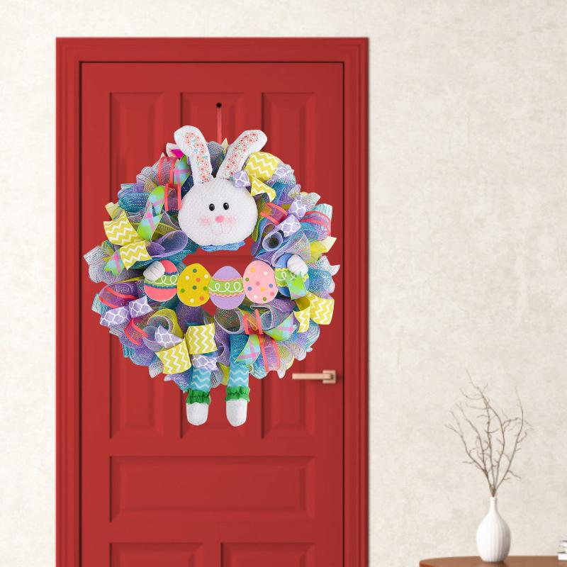

Easter Creative Wreath Thief BuWith Ears Cartoon Shape Cute Ornaments Decorations Ozdoby Wielkanocne Decorative Flowers & Wreaths