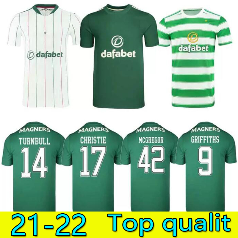 

21/22 Celtic AJETI TURNBULL soccer jerseys 2021 home green EDOUARD JOHNSTON GRIFFITHS McGREGOR Maillots de fooT FORREST football Shirts uniforms