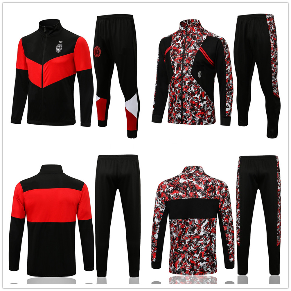 

2021 2022 adult kit tracksuits Long sleeves AC milan Ibrahimovic CALHANOGLU jacket uniforms soccer jersey 21 22 football coat training suit, As shown in illustration